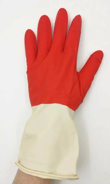 Перчатки хозяйственные латексные СВЕРХПРОЧНЫЕ, L, белый + красный, 2 шт/уп.